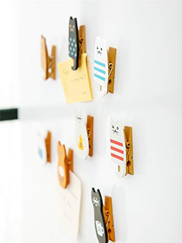 Cat Fridge Magnet Funny Cat Refrigerator Magnet Wood Cats Fridge Magnets Clips Wooden Magnets For Fridge Whiteboard Animal Refrigerator Stickers Fridge Stickers For Kids Cat Lovers (8 Packs) #TOP4
