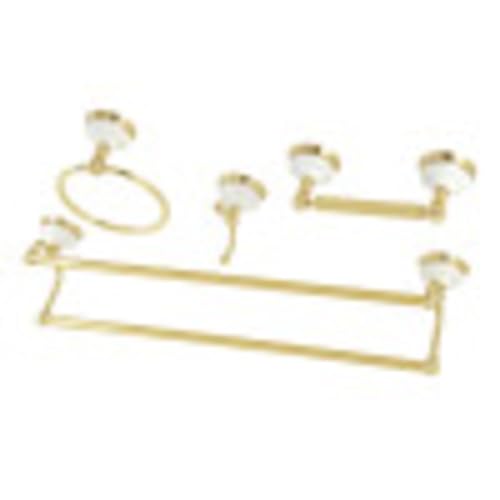 Kingston Brass BAK1113478PB Victorian 4-Piece 24-Inch Dual Towel Bar Bathroom Accessory Set in Polished Brass