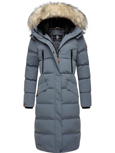 Manteau d'hiver chaud pour femme MARIKOO avec capuche amovible en fausse fourrure taille XS à XXL