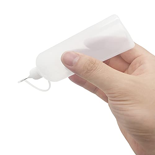 12 Pcs Precision Tip Applicator Bottles, MYYZMY 120ml /4 Ounce Needle Tip Bottle, with 2 Funnel, Multicolor Lids