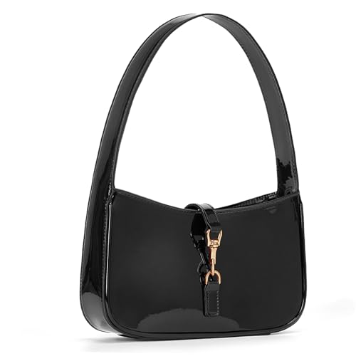 Image of JQWSVE Shoulder Bags for Women Burgundy Purse Trendy Small Handbag Faux Leather Shoulder Purse Everyday Bag