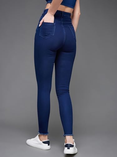 Image of Miss Chase Women's Skinny Fit High Rise Regular Length Denim Stretchable Jeans