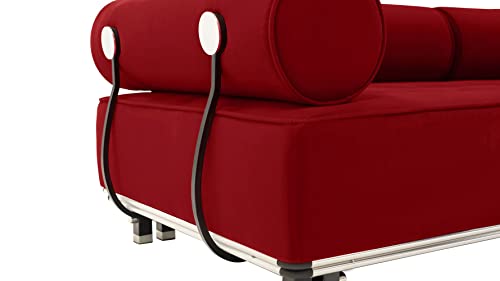 Zuri Carrera Modern Fabric Sofa - Red #TOP4