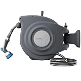 Retractable Garden Hose Reel 5/8 in x 65 ft Heavy Duty Automatic Water Hose Reel with...