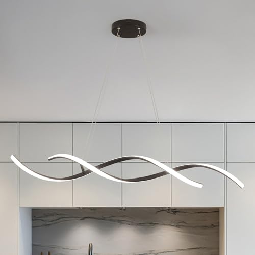 TOGNCIYU Dimmable Linear Chandelier for Dining Room,L42.5in Kitchen Island Lighting,31W Modern...