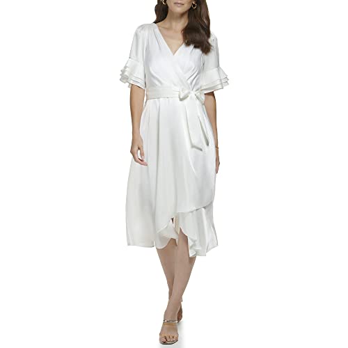 Robe DKNY Dd3bm335-ivo-4 ecru en taille 38 pour femme