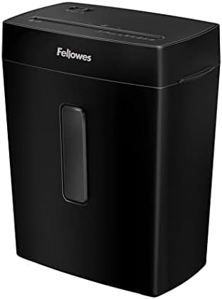 Fellowes Paper Shredder for Home Use - 8 Sheet Cross Cut Paper Shredder for Home and Personal Use - Home Shredder with 15 Litre Bin - Powershred FS-8C - Security Level P4 - Black - Exclusive to Amazon
