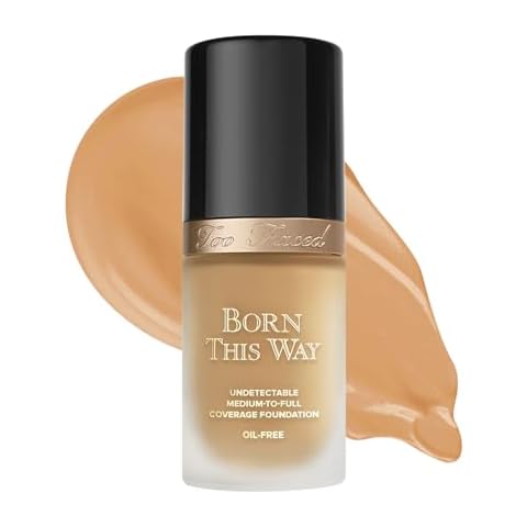 Too Faced Born This Way Natural Finish Longwear Liquid Foundation | Medium-To-Full Coverage | Hydrating + Oil Free, 1 Fl Oz, Sand Cover