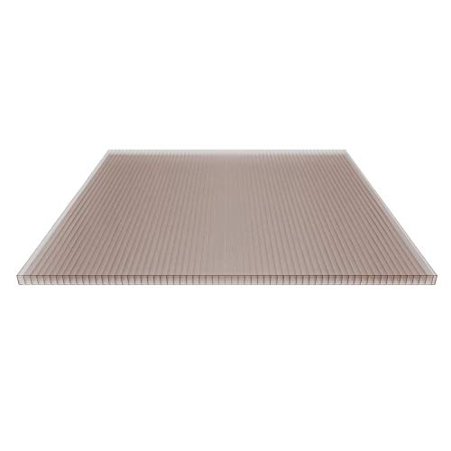 Preisvergleich Produktbild Stegplatte / Hohlkammerplatte / Stegsiebenfachplatte / Material Polycarbonat / Breite 980 mm / Stärke 25 mm / Farbe Bronze