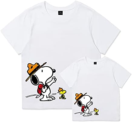 Amazon スヌーピー親子ペアルック T シャツ 可愛い おそろい 親子服 親子ペア ｔシャツ 半袖 Tシャツ カットソー 通販