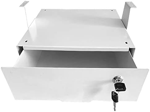 MomsUnited – Under Desk Storage with Lock – Under Desk Drawer with Sliding Mechanism – Desk Drawer for Office & Home – Desk Storage from Alloy Steel – Ideal for Organizing – 12" x12 x4 – White