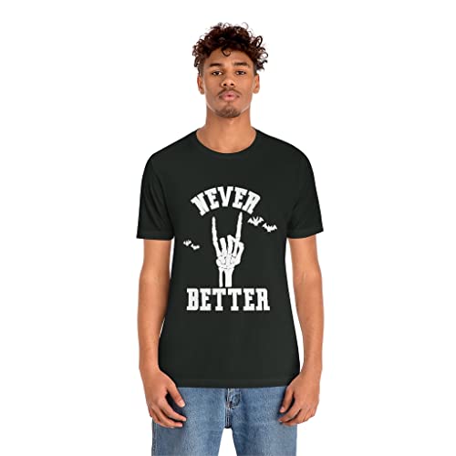 Halloween Never Better Rock On T-Shirt Baby Blue/L #TOP2