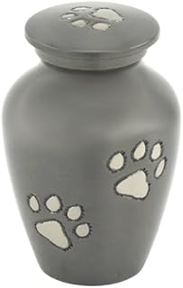 Classic Slate Pet Keepsake Cremation Urn for Ashes, Brass, Gray Urn, Dog Urn, Cat Urn, Keepsake Sized Pet Urn, 2.75 Inches High