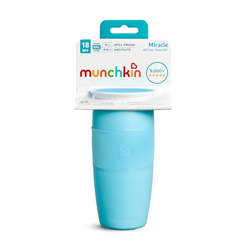 Munchkin Sippy Cup for Toddlers, Miracle 360 Cup, 14 Ounce, Blue