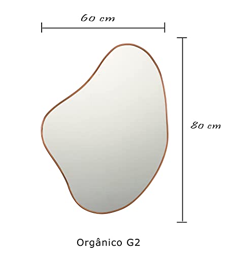 Espelho Orgânico Com Moldura 0,60 X 0,80 -modelo Orgânico G2 (Dourado)