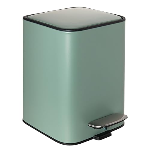 Erreke Badmülleimer mit Pedal 3L, Kosmetikeimer 3L aus Edelstahl mit Soft-Close Deckel, Herausnehmbarer Inneneimer, Fingerabdruckresistente Beschichtung, Modernes und (Sage Green)