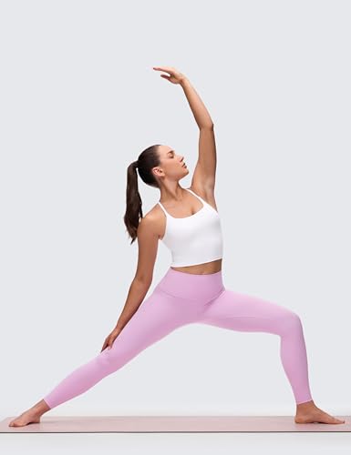 Image of CRZ YOGA Butterluxe Twist Back Crop Tank Tops | Light Support, Removable Pads, Yoga, Extremely Soft, Cut-Out Crossback, Adjustable Straps, Longline Sports Bras for Women