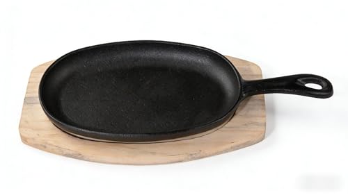 Fajita Plate Set Pre-seasoned With Wooden Tray And Hot Mitt