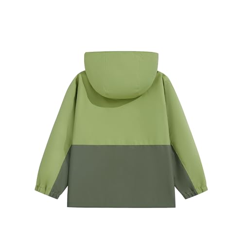 Image of Boys Rain Jacket with Hood Waterproof Casual Lightweight Zipper Raincoat for Kids Outwear Windbreaker Clothes (5-14)