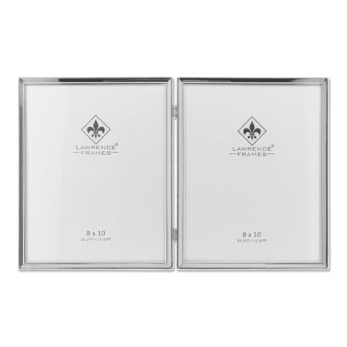 Lawrence Frames Doppel-Bilderrahmen, 20,3 x 25,4 cm, mit Scharnier und Perlenbordüre – Ansicht 1