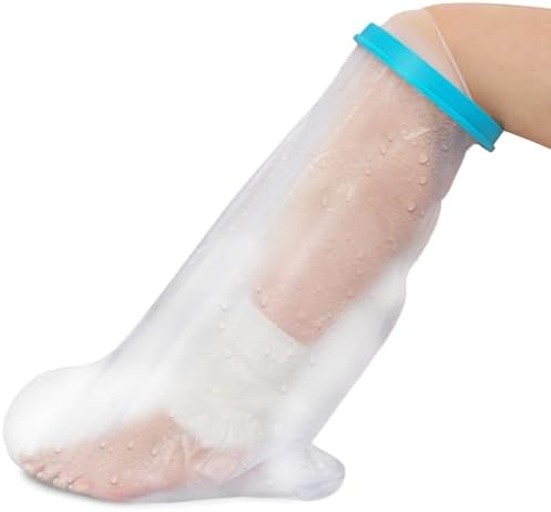 AllSett Health Cast Cover for Shower Leg – Waterproof Cast Cover for foot – Leg Cast Covers for Shower Adult and Kids – Reusable Boot and Cast Protector with Water-Tight Sealing – Keeps Wounds Dry