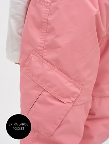 Therm Toddler Snow Pants - Girls & Boys Winter Ski Bibs With Adjustable Straps & Cargo Stash Pocket - Waterproof Insulated Convertible Snowsuit For Kids & Youth – (Peony Pink, 6) #TOP3