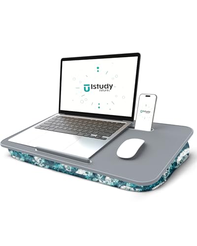 Lap Desk - Washable Cushion  Fits up to 17-Inch Laptops  Portable Laptop Desk & Stand  Bed desks & Tray for Writing, Reading, Working, Gaming on Bed, Couch, Floor Istudyniture - Large, Waves