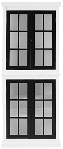Crosley Furniture Cecily Tall Storage Pantry, 2 Stackable Pantries, White/Matte Black #TOP3