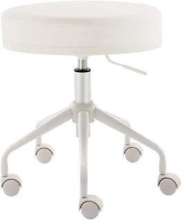 Swivel Stool Chair Height Adjustable Beautician Stool on Wheel， Massage Saddle Stool with Brown PU Synthetic Leather Seat， Adjustable Height 48-60 cm， Supported Weight 160 Kg， Master Massage Saddle S