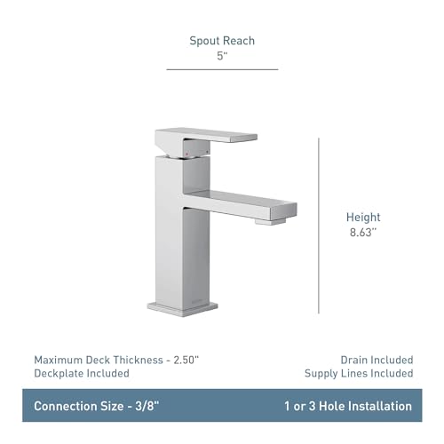 Moen Revyl Bronzed Gold One-Handle Single Hole Modern Bathroom Sink Faucet with Optional Deckplate and Spring Loaded Drain Assembly, 84771BZG by Moen - Image 3