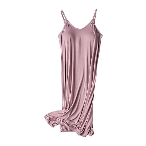 Vestido con sujetador integrado para mujer, vestido de casa para mujer, vestido de tirantes para mujer, vestido de tirantes para el hogar, vestido de tirantes cómodo, sin espalda, vestido sexy para