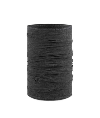 BUFF Lightweight Merino Wool Neck Gaiter, 100% Ethically Sourced Wool, Versatile, Temperature Regulating Face Mask, Grey, Adult Size