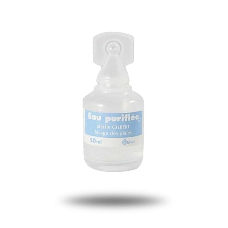 Laboratoires Gilbert, Acqua purificata sterile, 32 monodose da 50 ml, per lavaggio delle ferite o risciacquo della cavità orale