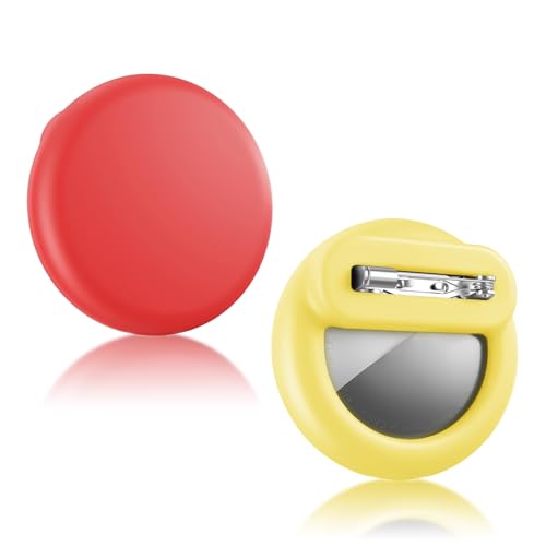 UMUST Air tagケース シリコーン隠すプロテクターカバー 全面保護 エアタグケース gpsトラッカーカバー付きピンairtag 耐衝撃/擦傷防止/抗損失クリップ用子供、高齢者、荷物、リュック等 赤+黄色