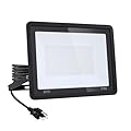 1Pack-60W LED Flood Light Outdoor,6600lm LED Work Light with 6FT US Plug,IP67 Waterproof Exterior Security Lights,6000K Daylight White Outside Floodlights Slim Design for Playground Yard Stadium