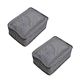 Reise-Schuh-Organizer-Tasche, tragbare Tragetasche mit Reißverschluss zum Verpacken von Schuhen (grau)