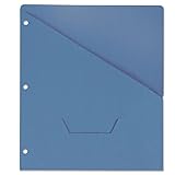 Universal Slash-Cut Pockets for Three-Ring Binders, Jacket, Letter, 11 Pt., Blue, 10/Pack (61681)