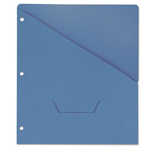 Universal Slash-Cut Pockets for Three-Ring Binders, Jacket, Letter, 11 Pt., Blue, 10/Pack