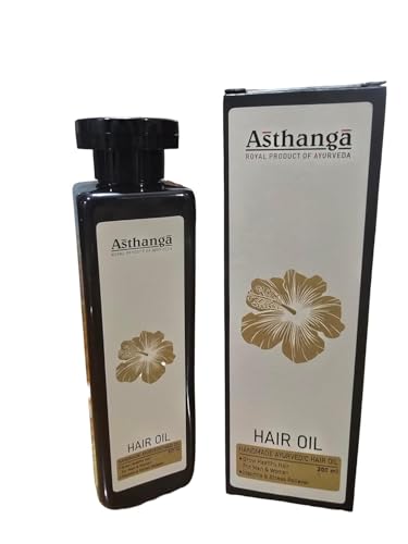 Image of Asthanga Hair OilI I Handmade Ayurvedic | Hibiscus Hair Growth Oil for Women & Men I Promotes New Hair Growth & Strengthens Hair | Insomia & Stree Reliever & Controls Hair Fall | Suitable for All Hair Types-200 ml