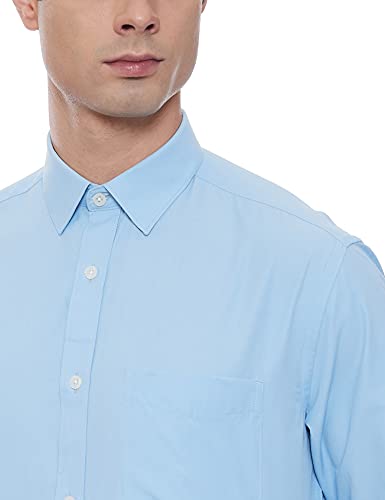 Image of Amazon Brand - Symbol Men's Solid Regular fit Formal Shirt (SFS-01-CARNEL-25567 Lt Blue 42