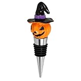 GRIRIW Halloween Weinverschluss Stopfen Dekorativer Flaschenverschluss mit Luftdichtem Verschluss Süßes Kürbis Hexenhut Design Passend für Wein Spirituosen und Bierflaschen Langlebig und