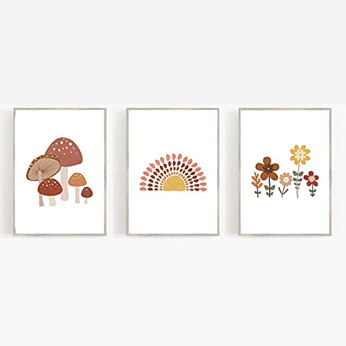 Dessin Animé Fleur Sauvage Toile Colorée | Apportez la Joie du Soleil dans Votre Maison