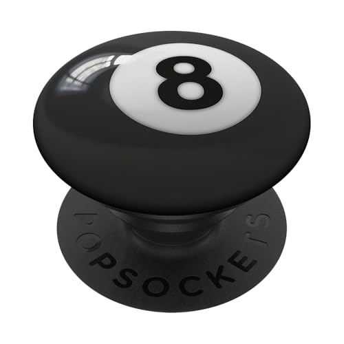 Regalo de teléfono de billar de ocho bolas negras de 8 bolas PopSockets PopGrip Adhesivo Regalo de teléfono de billar de ocho bolas negras de 8 bolas PopSockets PopGrip Adhesivo