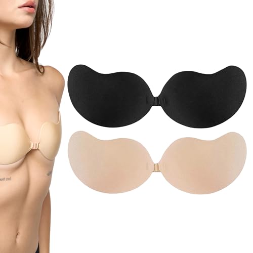 BABALARY Strapless Bra Sticky Bra - Strapless Bra Push up Sticky Bra Push Up Adhesive Bra for Large Breasts & Strapless Bra for Big Bust Backless Bra