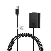 Tectra USB-C PD to AC PW20 NP-FW50 Dummy Battery, Continuous Power Supply for Sony Alpha ZV-E10 A6000 A5100 A6100 A6300 A6500 A7 A7II A7S A7SII RX10 II IV Cameras