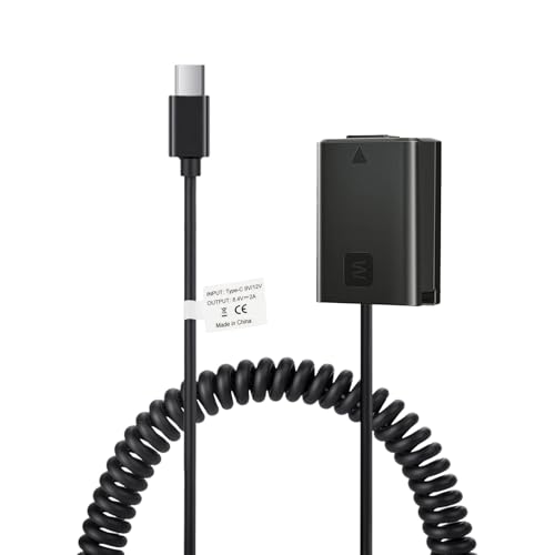 Tectra - Tectra USB-C PD to AC PW20 NP-FW50 Dummy Battery, Continuous Power Supply for Sony Alpha ZV-E10 A6000 A5100 A6100 A6300 A6500 A7 A7II A7S A7SII RX10 II IV Cameras - -17%