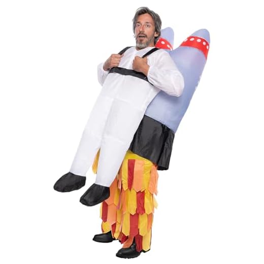 Funidelia | Disfraz de cohete hinchable para hombre y mujer Hombre del Espacio, Espacio, Luna, disfraz de despedida de soltero - Disfraz para adultos accesorios para Fiestas y Carnaval - Talla única