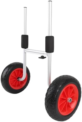 POCREATION Kayak Cart, 10 inch Solid Wheels, Heavy Duty Foldable Canoe Carrier Boat Trailer Transport Trolley
