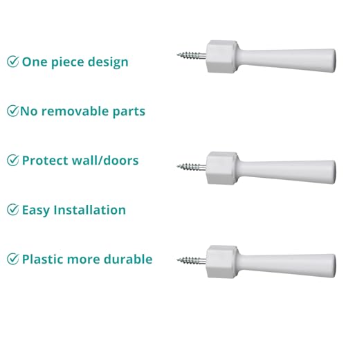 KidCo S610 Soft Jamb Door Stop, White, 3 Count, Plastic Durable Easy Installation to Protect Wall and Door