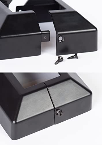 Post Cover Plate for 2\" Floor Flange, 2-Piece, Flange Base Shoe for Railings, Post Skirt Cover, Black